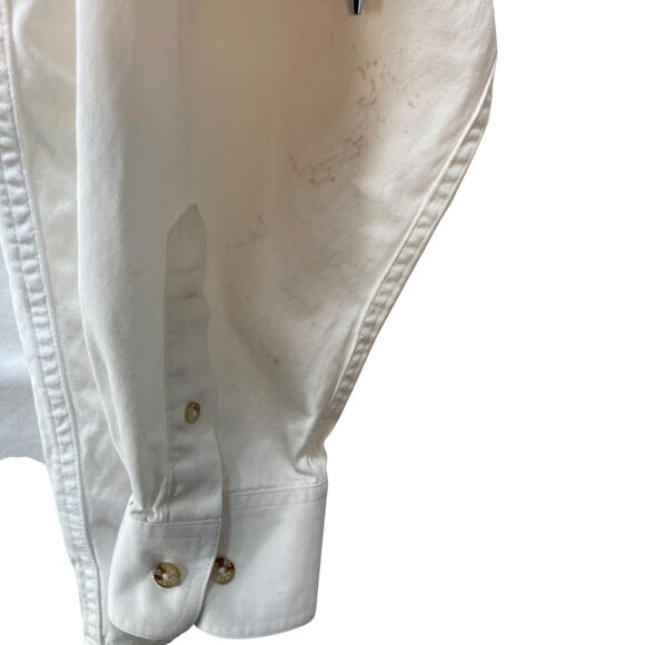 Ariat Mens Long Sleeve White Button-Up Western Shirt Brushpopper Work - Picture 5 of 15